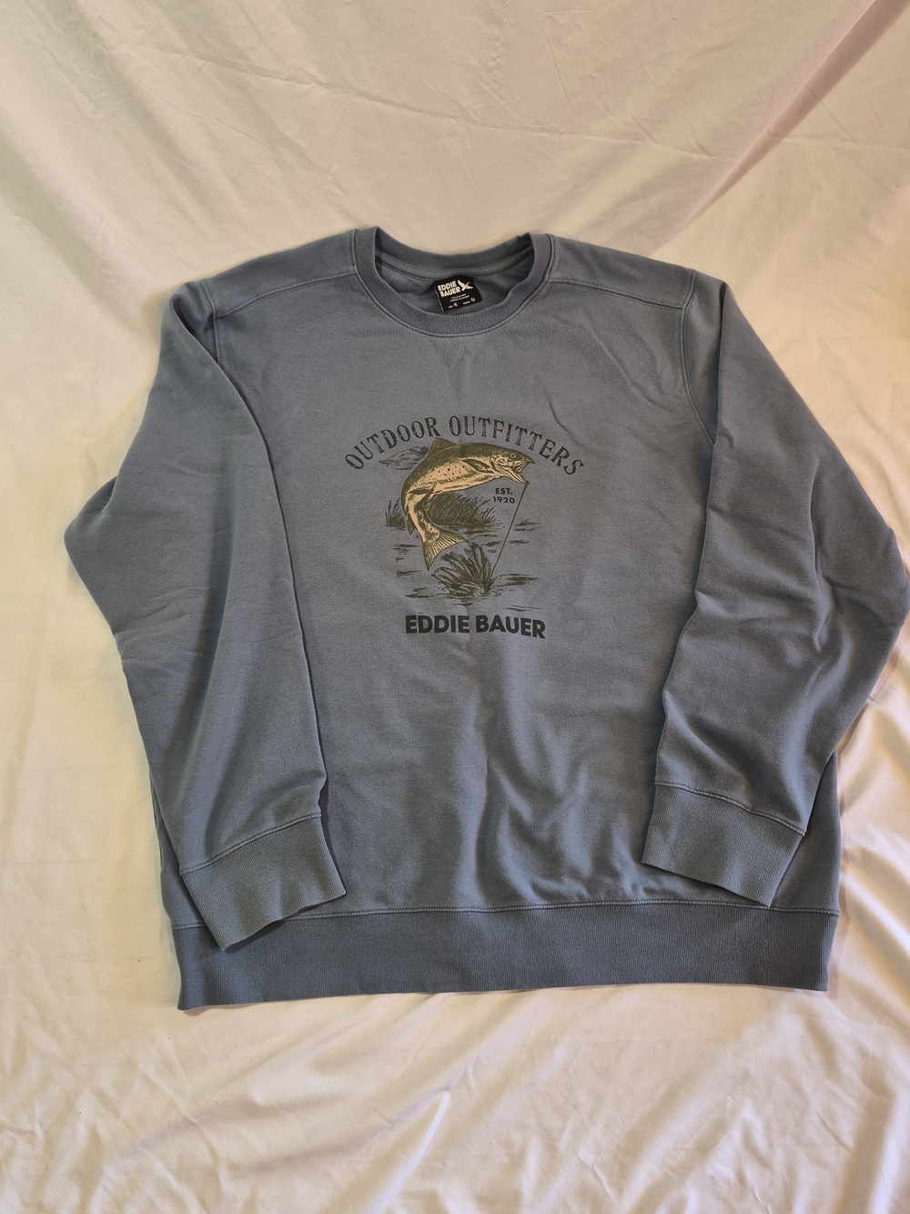 Eddie Bauer Men's Outdoor Outfitters Crewneck Sweatshirt - Slate Blue Size XL